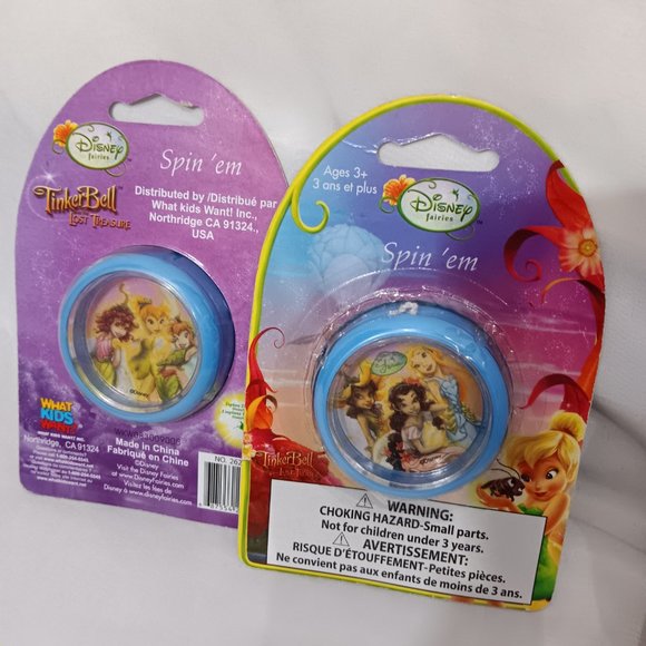 Disney Fairies Tinkerbell and Friends Bundle 2 Paddle Balls - 1 DVD - 2 Spin'em - Picture 9 of 14